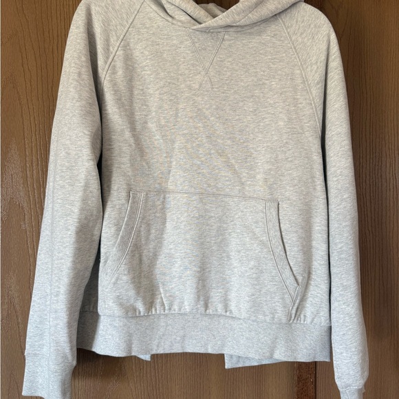 Athleta Heather Gray Hoodie with Open Back Detail - Picture 3 of 5